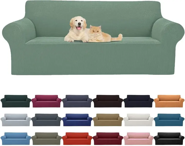 Stretch Full-Cover Sofa Cover for 1-4 Seater, Soft Breathable Fabric, Durable Pet-Friendly Couch Protector for Living Room