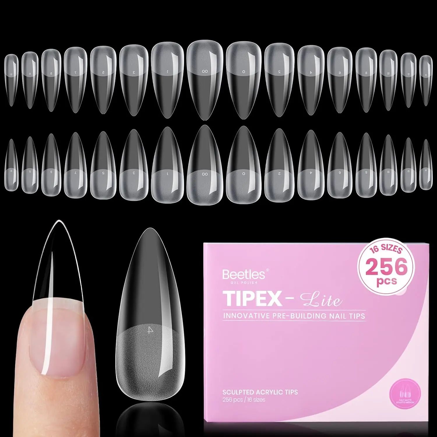 256 Pcs Medium Stiletto