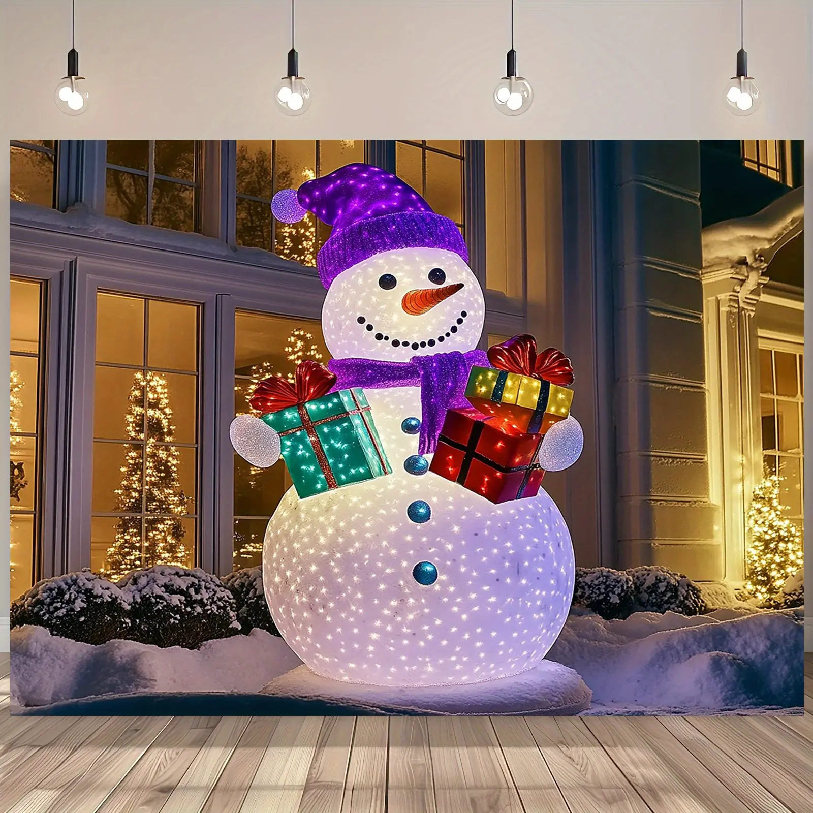 Multifunctional Christmas Snowman Background Cloth, Perfect for Home Decoration Ornaments & Party Backdrop, No Power Needed, Multiple Sizes Available