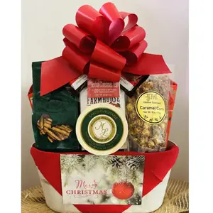 Large Merry Christmas Holiday Gift Basket
