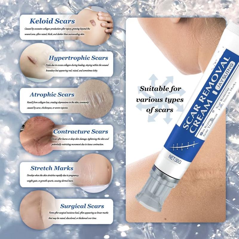 Professional Scar Removal Gels, Advanced Silicone Scar Removal Cream for Burn,Acne Old Scar Removal Cream for Face & Body | Fades Dark Scars