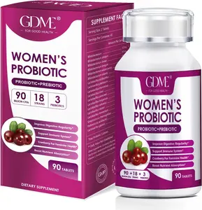 GDMe Women's Probiotic Cranberry for Feminine Health & pH Balance 90 Billion CFU 18 Strains Support Dietary Supplement