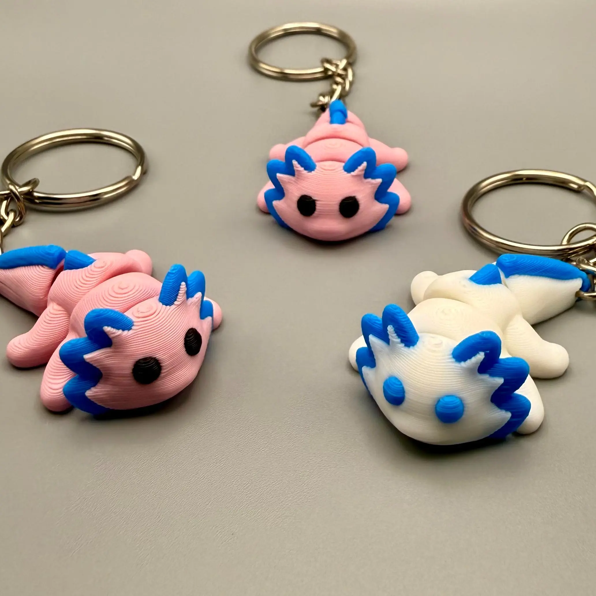 Axolotl Keychain - Cute multicolor Axolotl - Perfect for Bags and Keys