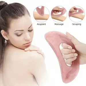 Gua Sha Massage Tool with Handle, Larger Guasha Scraping Tool for Back Neck Face Leg Massage, Manual Massage Tool for Home & Spa
