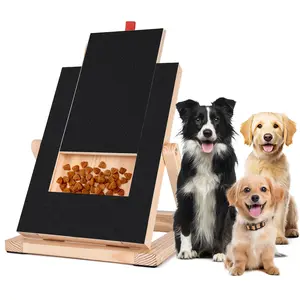 Dog Scratch Board Wooden Dog Nail File Board with Treat Box Adjustable Dog Scratching Pad for Trimming