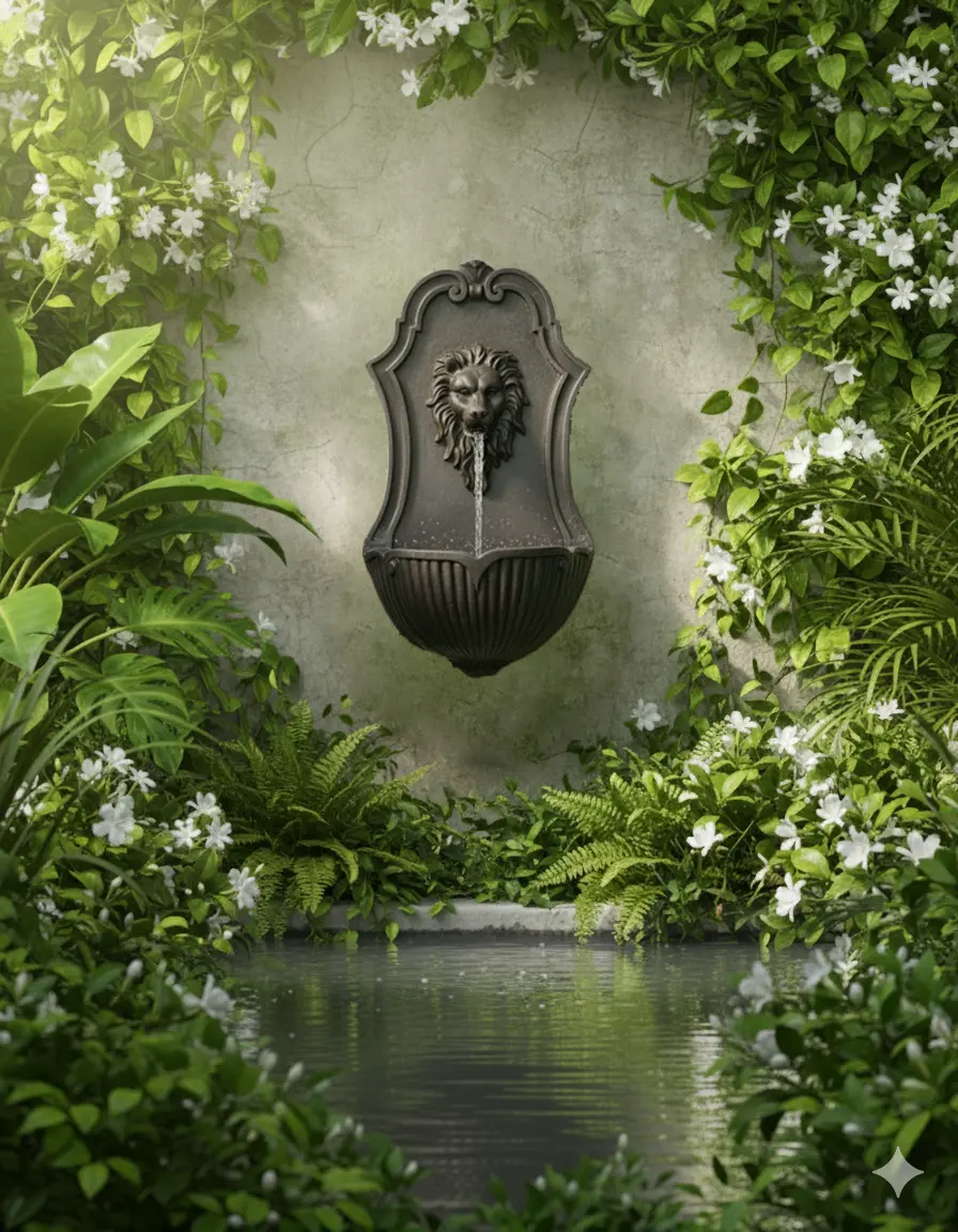 Leo's Watch — 30" Solar Lion Head Wall Fountain