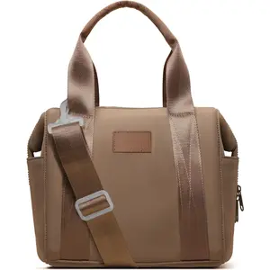 Insulated Lunch Bag Lunch Box for Women Large Neoprene Crossbody Lunch Tote Bag Cooler Bag for Work Picnic Travel with Adjustable  Strap(Brown)