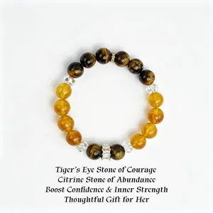Handcrafted Tiger Eye & Citrine Energy Bracelet – Abundance Alignment Jewelry, Confidence & Protection Citrinel Piece, Intentional Living, Manifestation Accessory, Conscious Luxury Gift