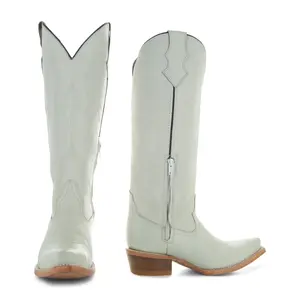 Soto Boots Tall Ivory Leather Womens Cowgirl Boots M1003