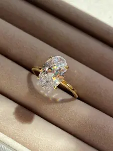 Women's Engagement Ring, Oval Cut Cubic Zirconia, Horse Shoe & Round Cz Eternal Wedding Band, Size 3-12, Elegant Jewelry Gift