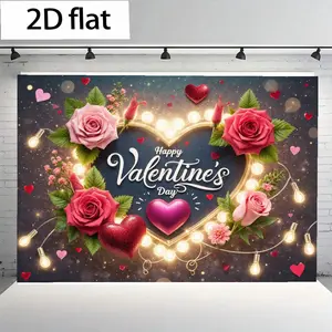 2D flat banner1pcHappy Valentines Day Backdrop Valentines Photo Backdrop Valentines Rose Flower Wall Backdrops Valentines Decorations for Indoor LovDecorationsYear's, Valentine's, WeddingsEasy Setup Indoor/Outdoor Decoration