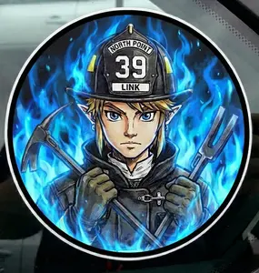 Zelda Firefighter Customer Window or Helmet Decal Tiktok