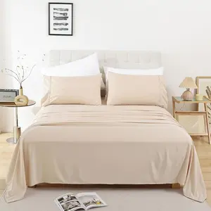 Queen Size Sheet -, Cooling for Women, Men, Teens, Extra Deep Pocket, Easy-Fit, Oeko-Tex, Wrinkle Free 4 - Cream