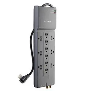 Belkin 12-Outlet Home/Office Surge Protector - 8 foot Cable - Black - 3780 Joules Protection Compact