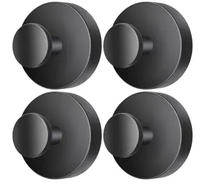2026 New Upgraded No-Drill Suction Hook, Stainless Steel Suction Hook, Suitable for Bathroom, Mirrors, Walls, Restrooms, Glass Surfaces, Can Hang Towels, Available in 4-Pack or 2-Pack Options, Black