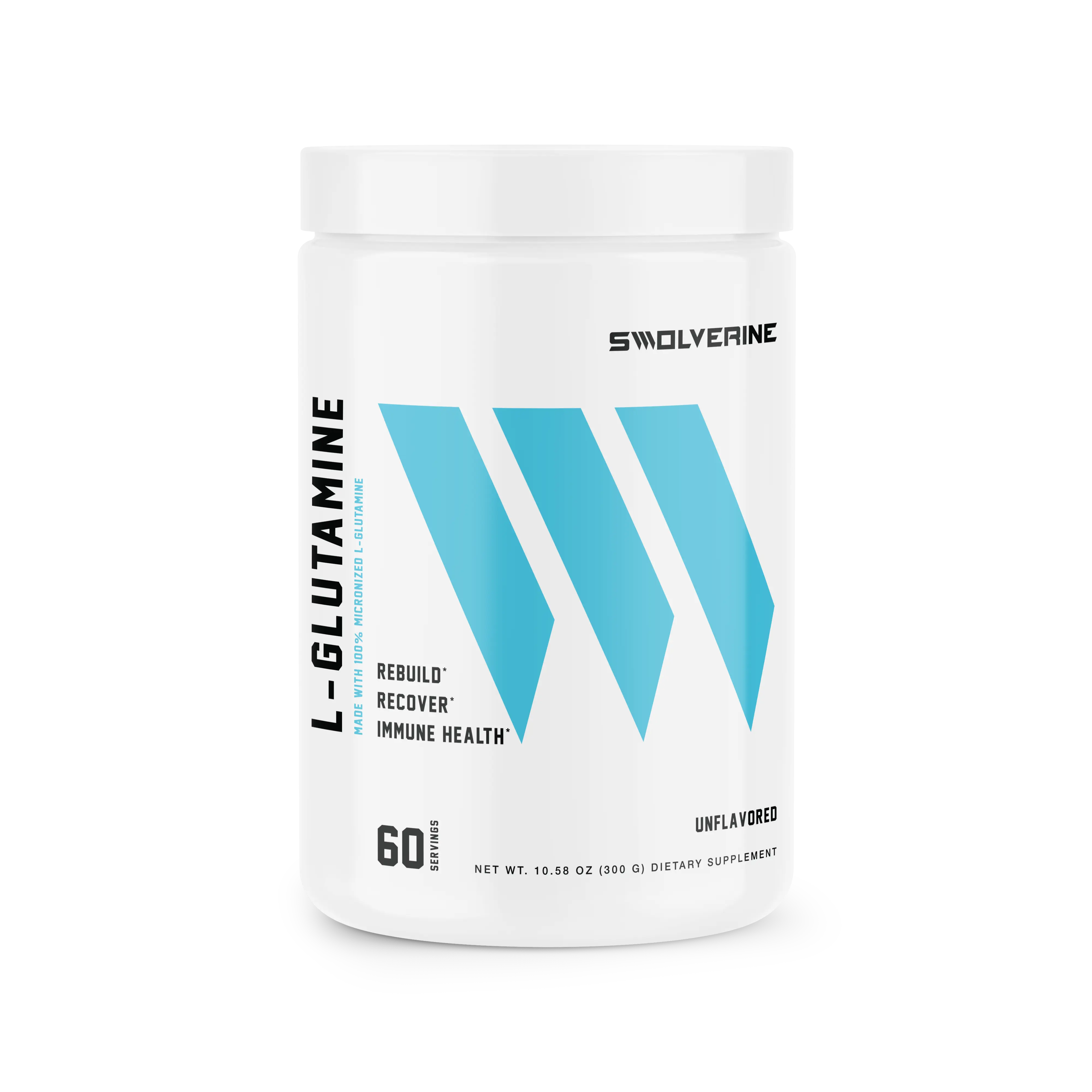 L-Glutamine | Optimizes Recovery, Improves Gut Health, Increases Strength - Unflavored - 5g serving (60 servings)