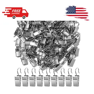 100 PCS Small Curtain Hooks Curtain Clips Bag Clips Silver