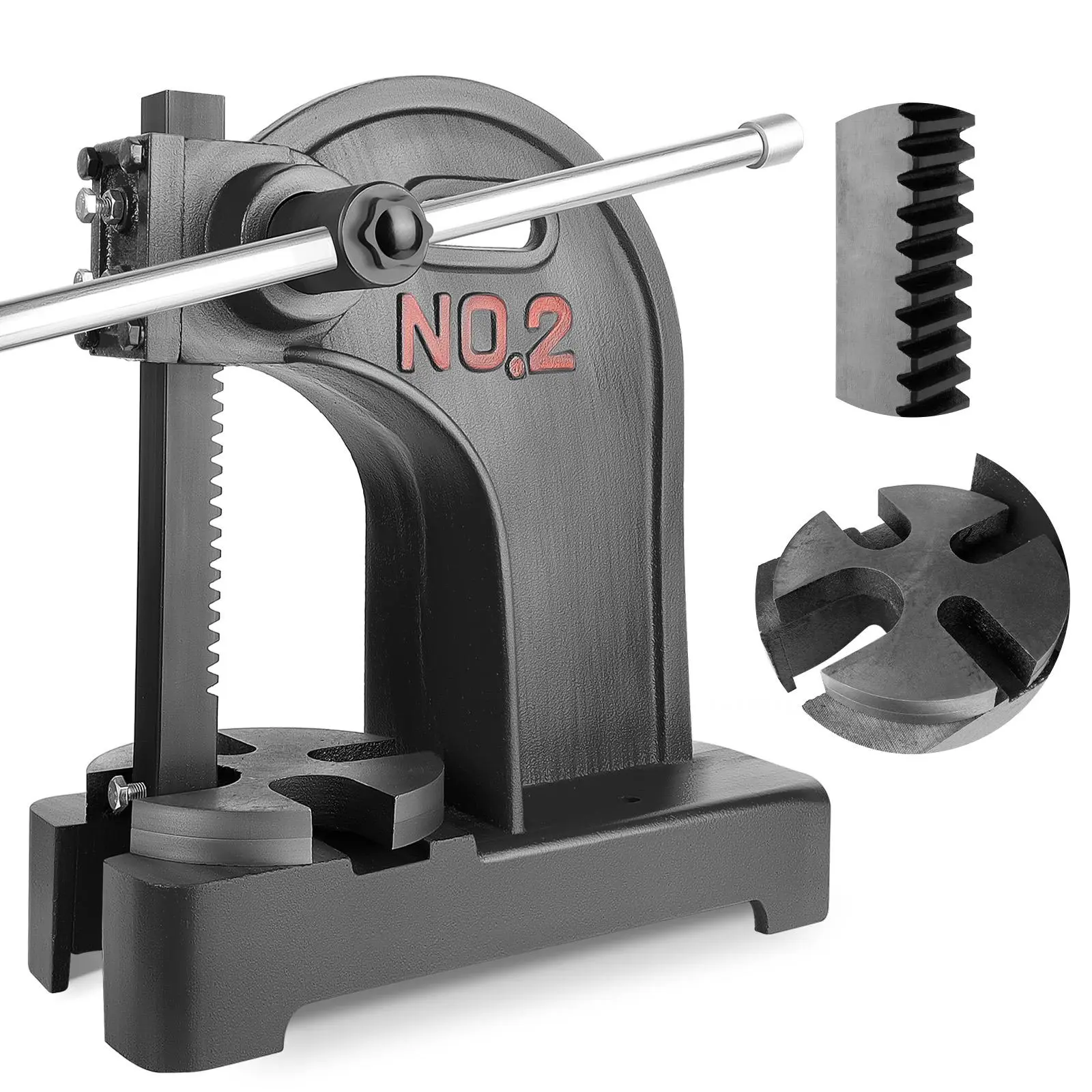 Arbor Press, 2 Ton Manual Arbor Press, 8.5" Maximum Height, Cast Iron Heavy-duty Manual Desktop Arbor Press, Precision Hand Press for Stamping, Bending, Stretching, Forming, 2 Tons, 57 Lbs
