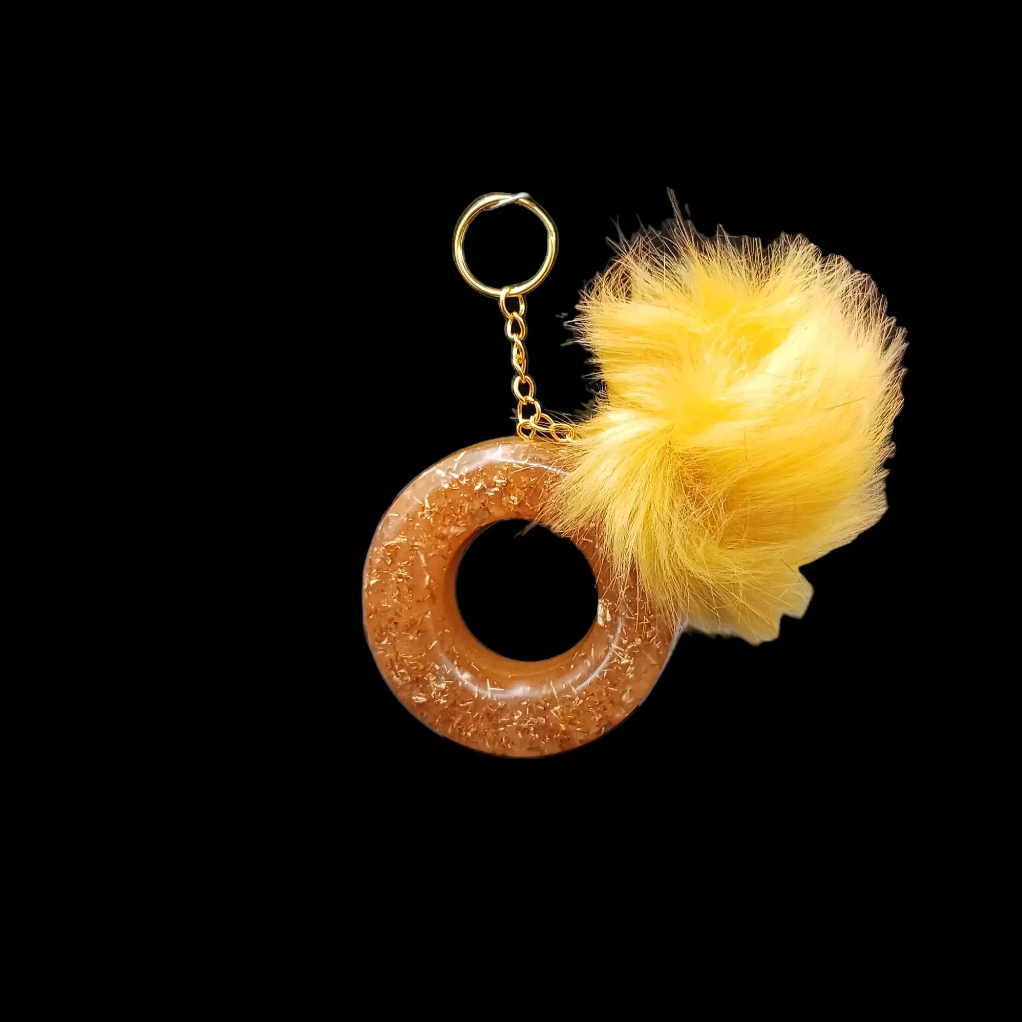 Golden Buddha Glam Donut Keychain