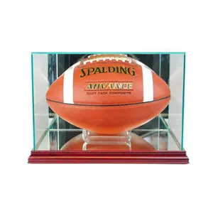 Perfect Cases  Rectangle Football Display Case- Cherry