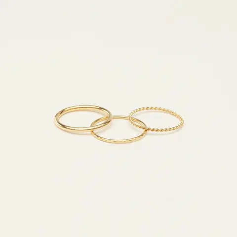 Thin Stacking Rings Set by Caitlyn Minimalist - Set of 3 Minimalist Stackable Rings in Gold and Silver - Dainty Everyday Jewelry - Gift for Her