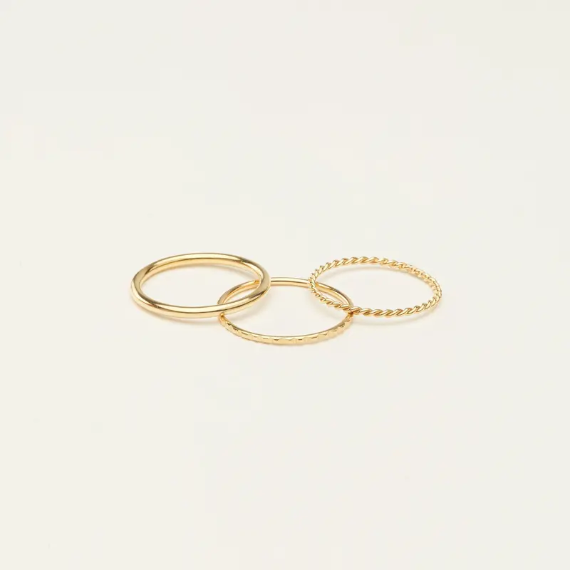 Thin Stacking Rings Set by Caitlyn Minimalist - Set of 3 Minimalist Stackable Rings in Gold and Silver - Dainty Everyday Jewelry - Gift for Her