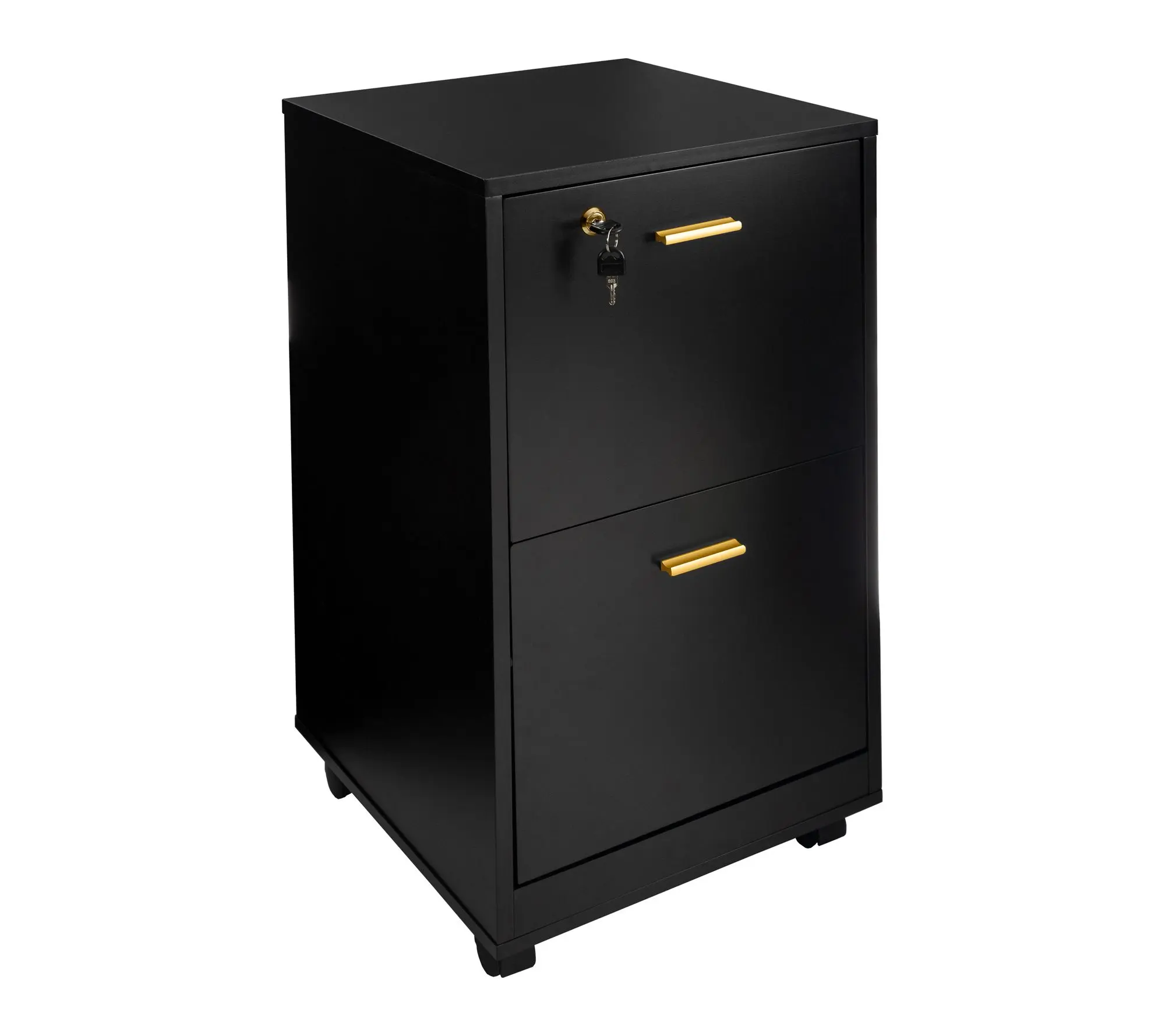 Lavish Home 2 Drawer Mobile File Cabinet with Lock