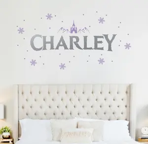 Frozen style custom name/Name Wall Decal/Nursery decal/Personalized Sticker/Baby Name Decal/Girls room/gift/winter/let it go Vinyl Removable Decor