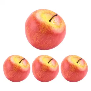 4 Large Plastic Artificial Red Apples, Decorative Fruit for Coaches' & Referees' Sports & Outdoor Gear Accessories