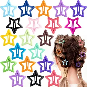 Pack of 30 New Candy-Colored Star Hair Clips — 1.18-Inch (3cm) Metal Snap-Style Barrettes — Cute Star-Shaped Hair Accessories — Non-Slip, Stylish Hair Ornaments Designed for Women and Girls