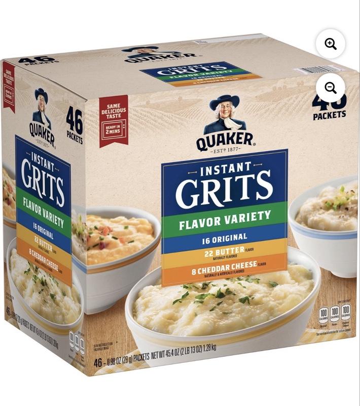 Quaker Instant Grits, Variety Pack 45.4 oz., 46 pk