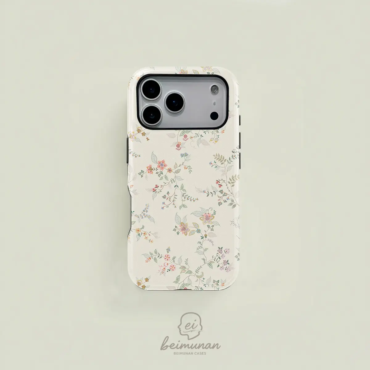 Floral vine print phone case cover, sturdy shockproof 2in1 protective shell, for iPhone 17 16 15 14 13 12 Pro Max, Samsung Galaxy S25 S24 S23 S22 Ultra series holiday gift simple stylish protective case
