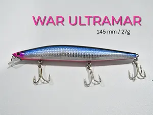 Ideal Lures for Barracuda and Jack Fishing 145 mm, 27 g sinking model with an internal piston system. War Ultramar