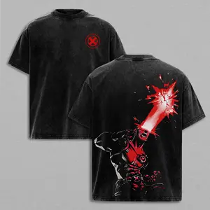 Vintage Cyclops MCU X Mutants Double Printed Oversize Lightweight Acid Washed Tee TV Show Graphic Top Cotton Gift T-Shirt For Comic Lover, Gift T-Shirt For Game Lover