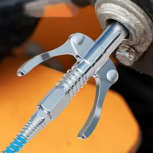 High Pressure Oil Nozzle Butter Gun Head Buckle Type Butter Nozzle Manual High Pressure Oil Nozzle With  Oil Pipe Heavy Duty Tool Industrial Metal Portable