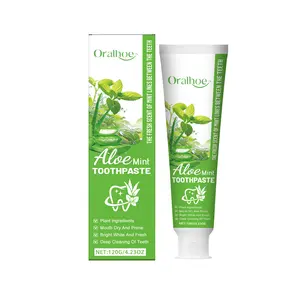 Aloe Mint Toothpaste, Gentle Cleansing, Removes Stains, Yellowing & Bad Breath, Fresh Breath & Oral Care