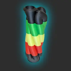 Compact Didgeridoo, Wind Instrument in Key of E, Rasta, Lightweight unusual funny instrument