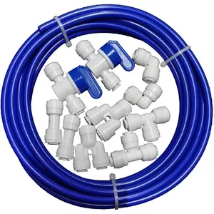 1/4 inch O.D. Length 32.8ft(10 meters) RO Water Tubing, Hose Pipe for RO Water purifiers System,+ 1/4 O.D quick connector 10pcs