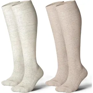 Thick Cotton Compression Socks for Women&Men 20-30mmHg Knee High Cute Support Sock for Nurses, Pregnancy, Travel