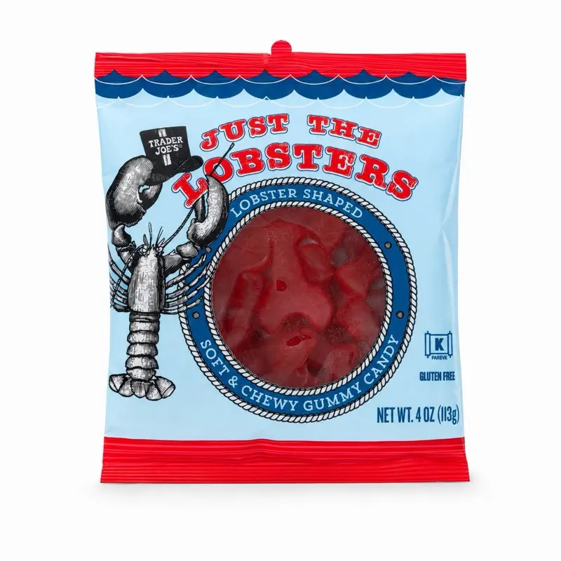 Trader Joe's Just The Lobsters Lobster Shaped Soft & Chewy Gummy Candy 4 oz Gluten Free