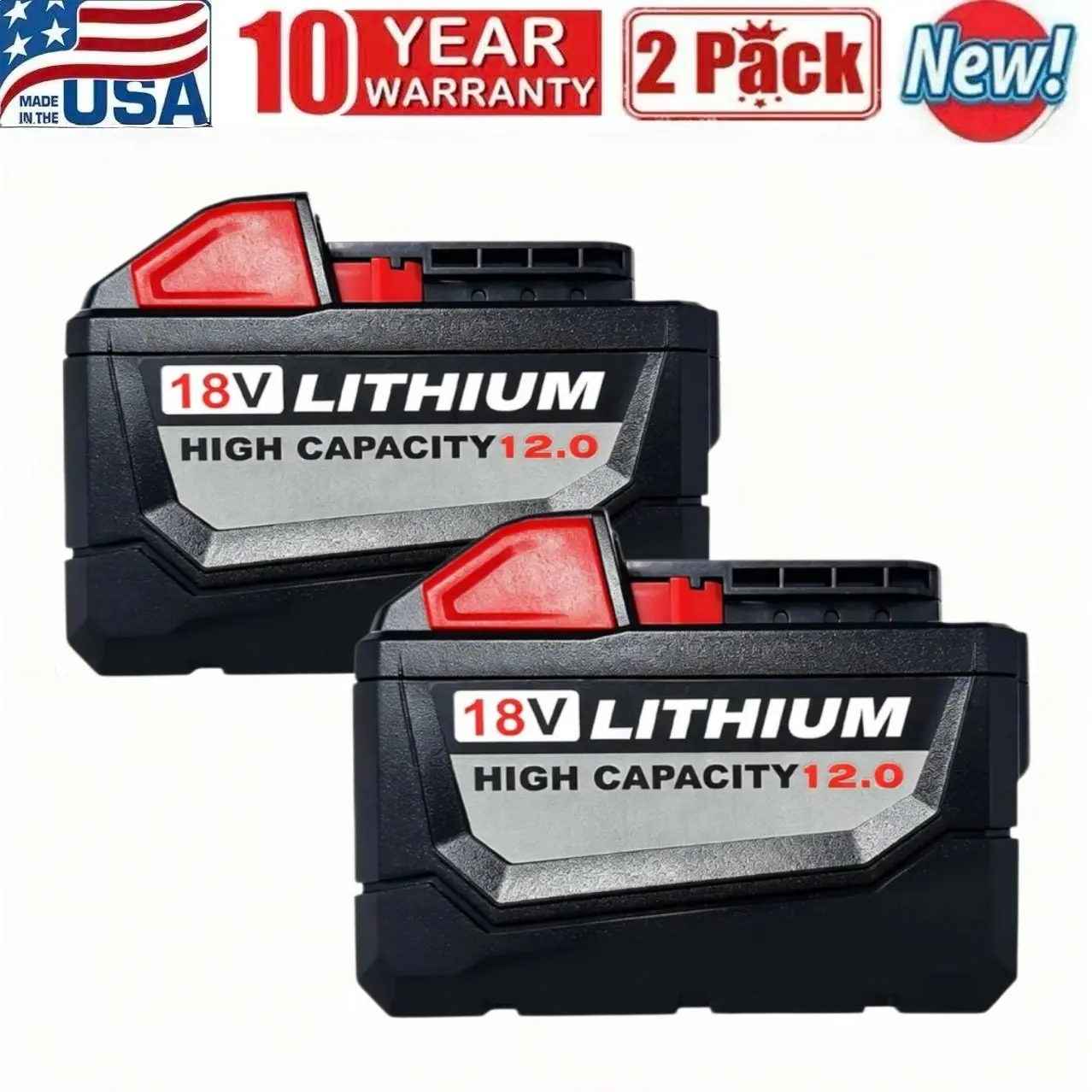 For Milwaukee for M18 12.0Ah Extended Lithium Capacity Battery 48-11-1860 PACK