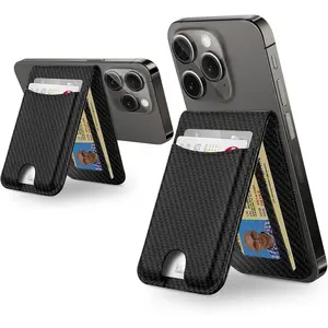 TopMade for MagSafe Wallet with Adjustable Stand Magnetic Phone Card Holder for iPhone 16/15/14/13/12 Series Leather RFID Blockin ID Window Fit 6 Cards