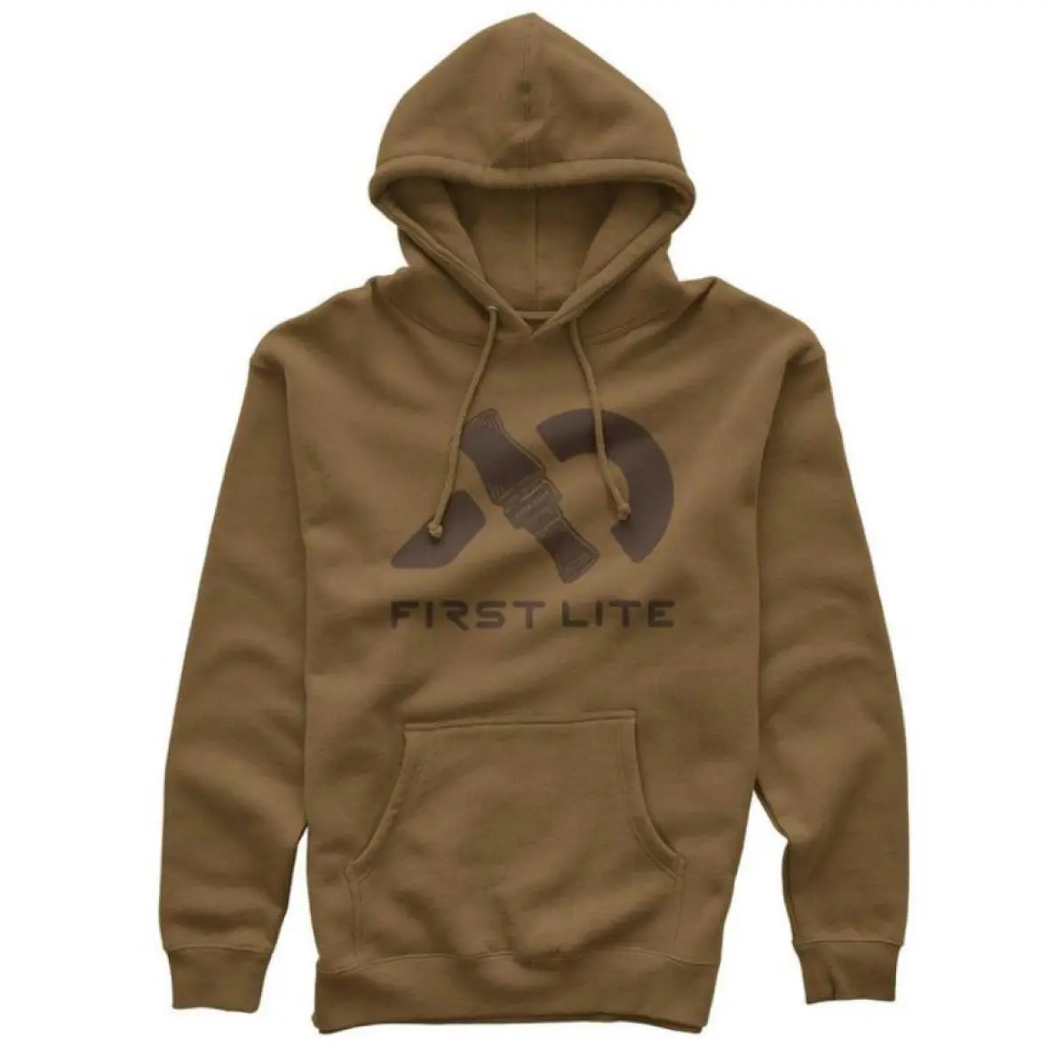 First Lite Duck Call Logo Hoodie, Warm Hunting Pullover, Rugged Outdoor Performance Hoodie, Waterfowl Hunting Apparel, Cold Weather Gear