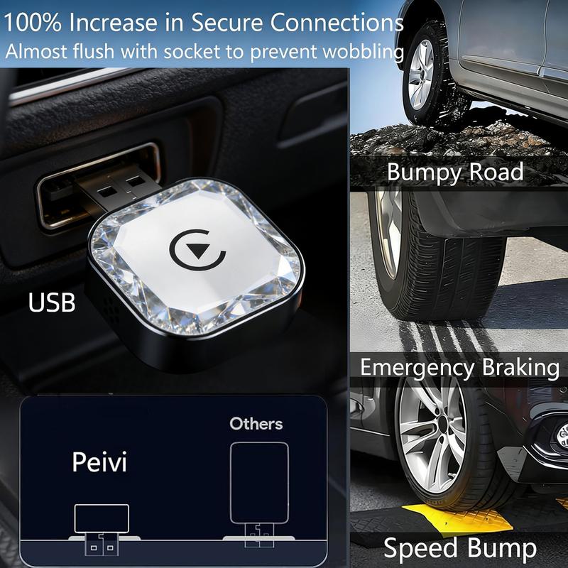 【MAKASRI】2026 New Wireless CarPlay Adapter - iPhone & Android Compatible with Fast No-Delay Link, Hands-Free Calling