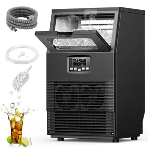 COWSAR Commercial Ice Maker Machine, Automatic Operation Commercial Ice Machine for Home Bar, Include Scoop, Connection Hose