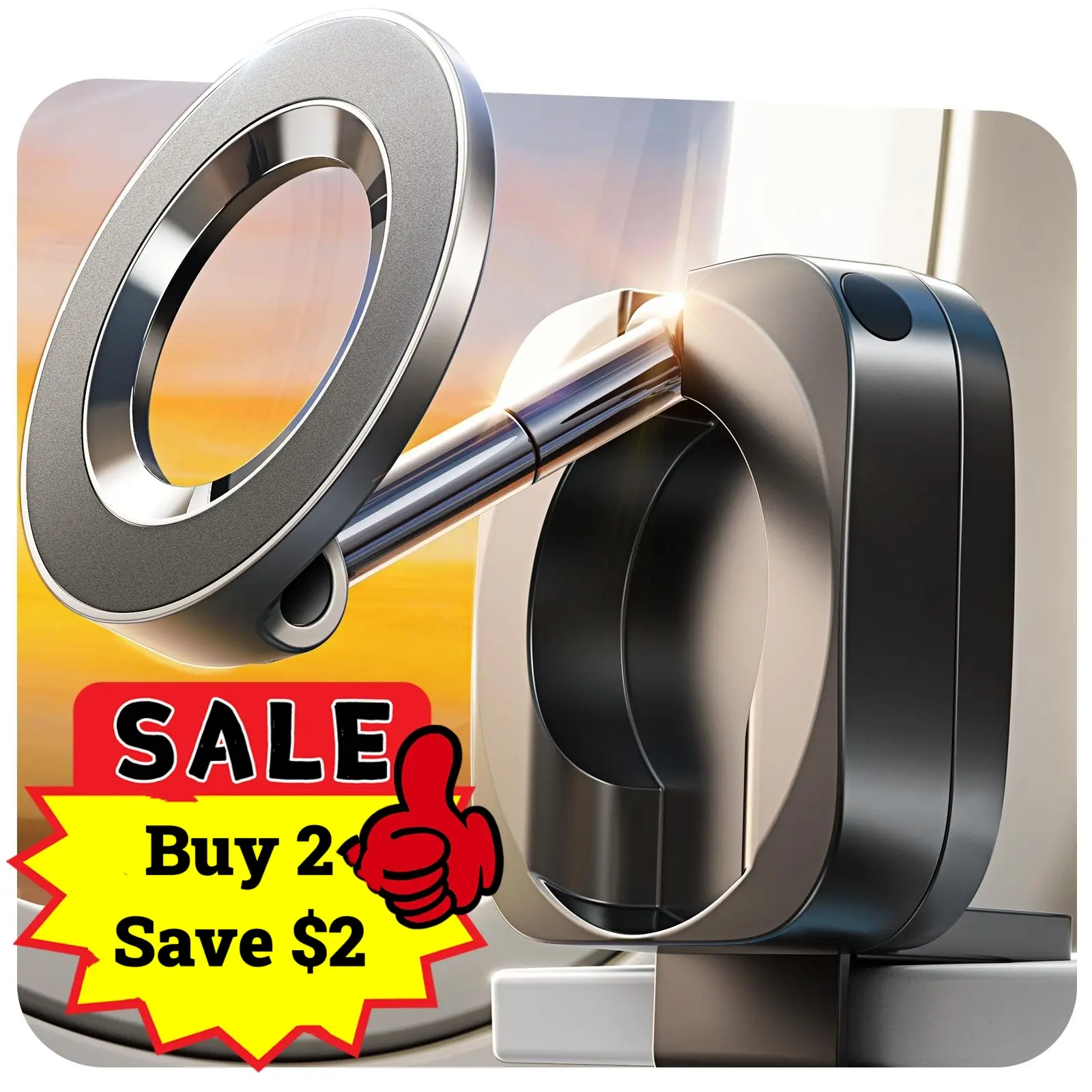 LISEN Travel Stand-MagSafe 2025 New 360° Rotating Foldable Retractable Stand with Powerful Magnet, Women's Cell Phone Holder Travel Essentials, Esse