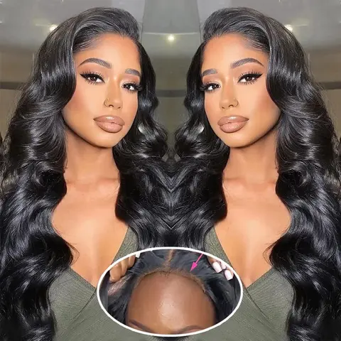 TikTokShopBlackFriday Ready to Wear Glueless Wig Body Wave Brazilian Human Hair 6x4 Lace Closure Wigs Pre Plucked 4x6 Transparent Lace Wig for Women 180% Density Bling Hair TikTokShopHolidayHaul