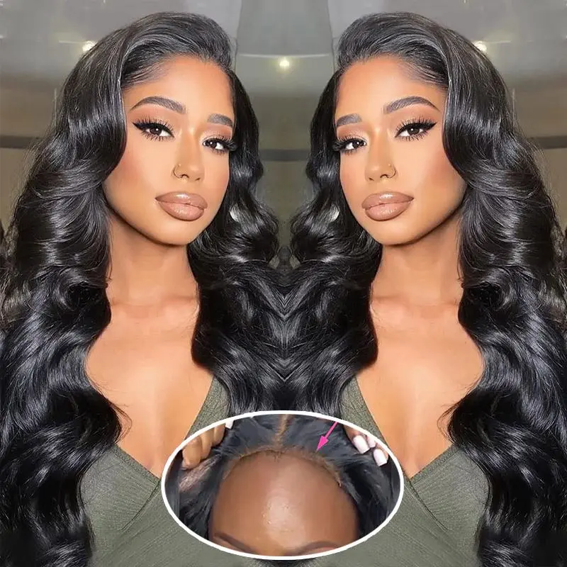 TikTokShopBlackFriday Ready to Wear Glueless Wig Body Wave Brazilian Human Hair 6x4 Lace Closure Wigs Pre Plucked 4x6 Transparent Lace Wig for Women 180% Density Bling Hair TikTokShopHolidayHaul