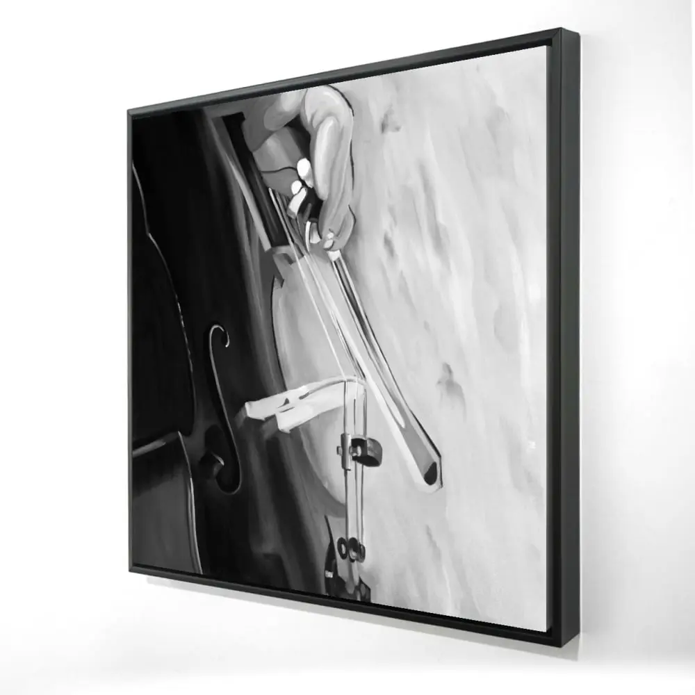 212 MAIN 24x24 in Monochrome Cello Musician Wall Artwork, Artistic Musical Artist Decor, Home Decor for Living Room, Art-Themed Wall Arts, Musical Wall Arts