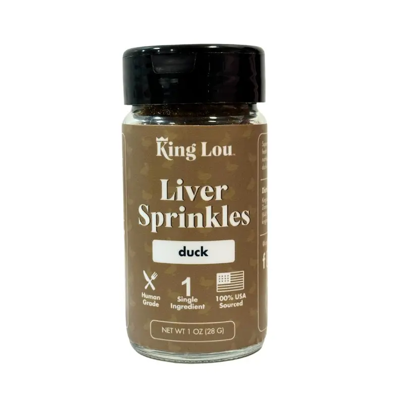 King Lou Duck Liver Sprinkles Topper for Dogs and Cats 100% USA Sourced Single Ingredient Premium Quality Supplement